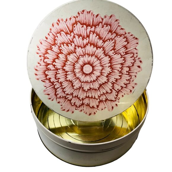 Quinlan’s Tin Vintage Romance Of The Pretzel 12” Tin Container W Floral Design - Picture 2 of 15